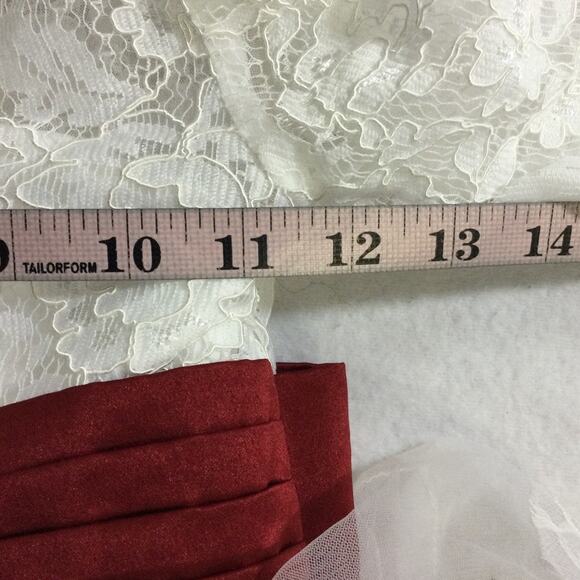 FLOWER GIRL PARTY DRESS 6-7 Y white red embellished lace beaded wedding NEW B121 - Picture 5 of 6